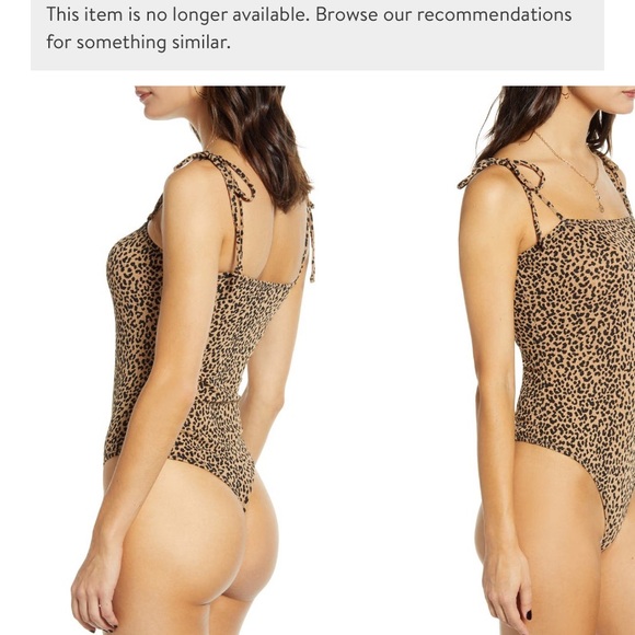 Leopard print tie strap bodysuit - Picture 2 of 4